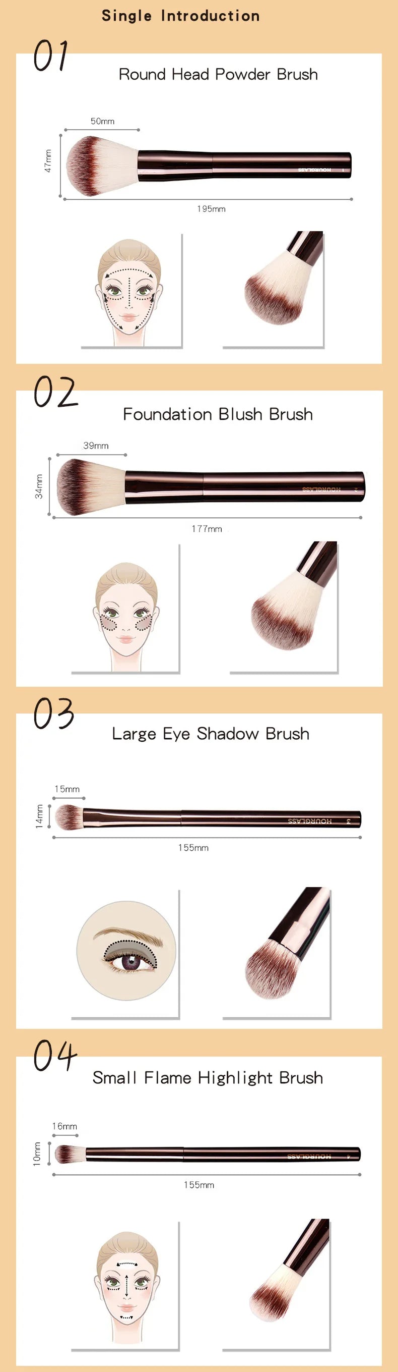 Essential Hourglass Makeup Brush Kit: Complete Face & Eye Set