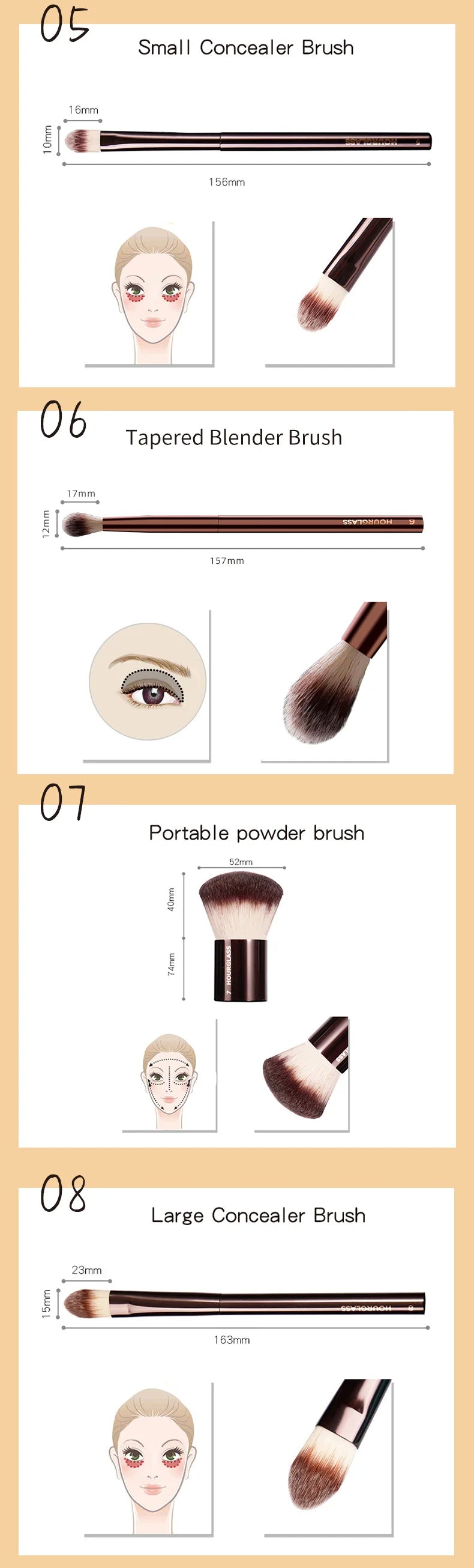 Essential Hourglass Makeup Brush Kit: Complete Face & Eye Set