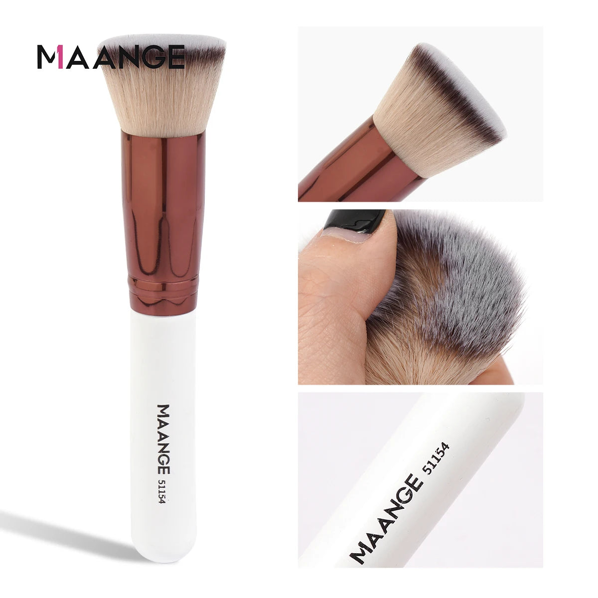 All-in-One Glow: Foundation, Powder, and Blush Brush Kit