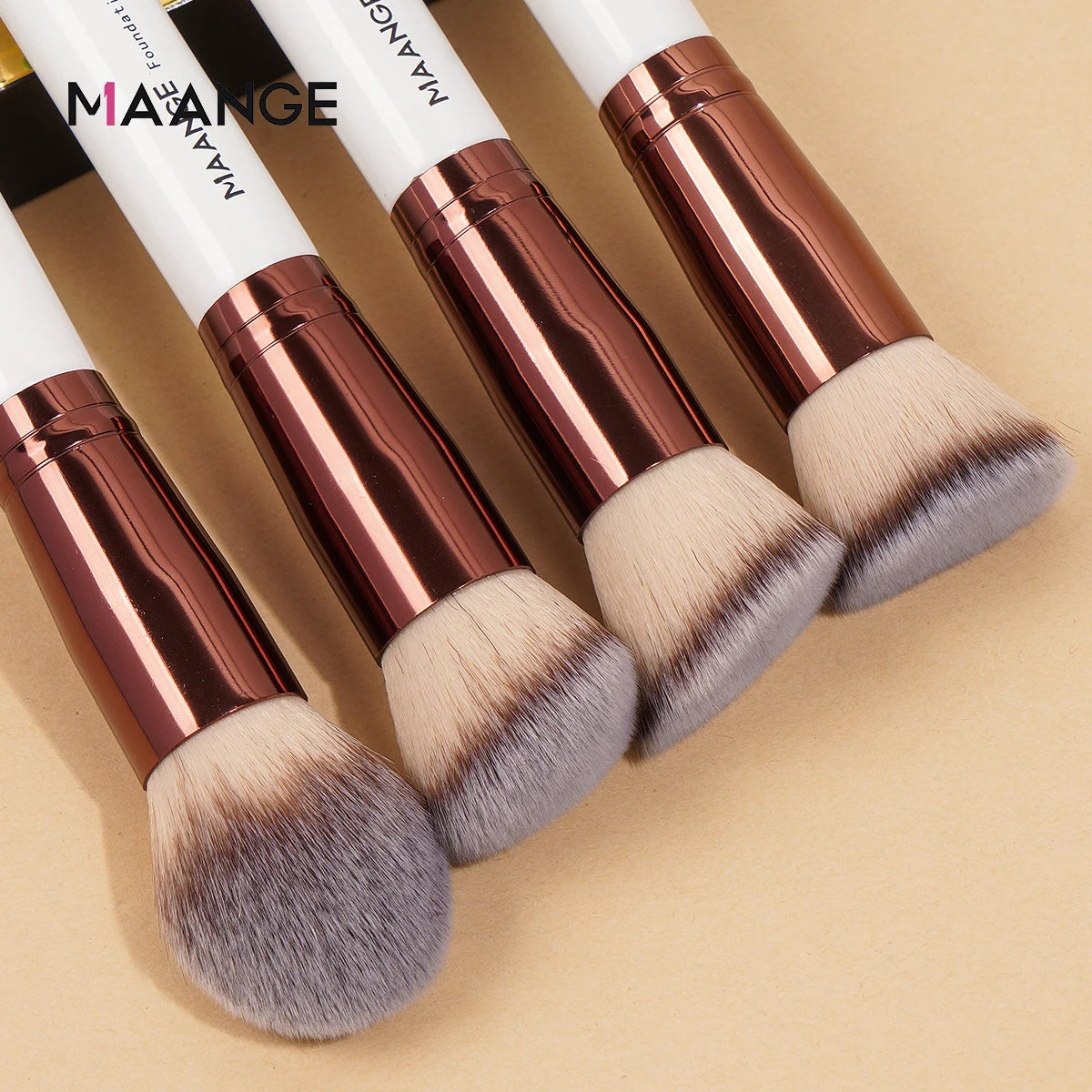 All-in-One Glow: Foundation, Powder, and Blush Brush Kit