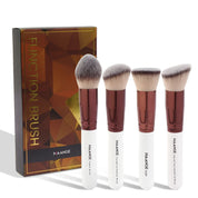 All-in-One Glow: Foundation, Powder, and Blush Brush Kit