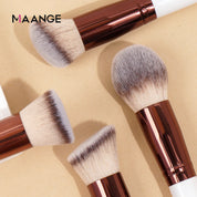 All-in-One Glow: Foundation, Powder, and Blush Brush Kit